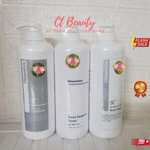 Bộ sản phẩm Sữa rửa mặt, Nước hoa hồng, Nước tẩy trang làm sạch Désembre chính hãng 1000ml
